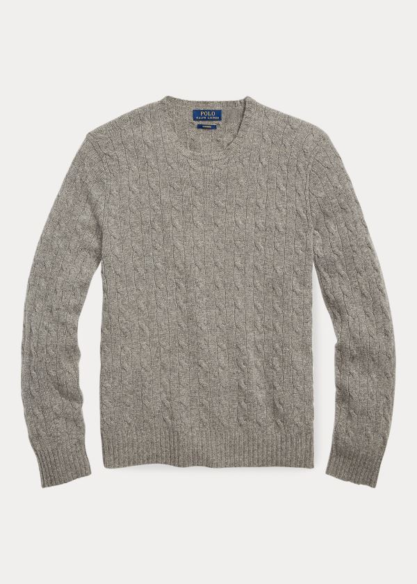 Polo Ralph Lauren Cable-Knit Cashmere Striktrøje Herre Danmark (TRJGU6510)